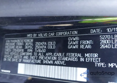 2012 Volvo Xc70 3.2 Premier from USA, damaged, VIN YV4940BZ3C1128638